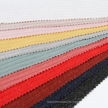 Suéter spandex textiles cost ribd tejido tejido poliéster estiramiento de poliéster tela de lurex
